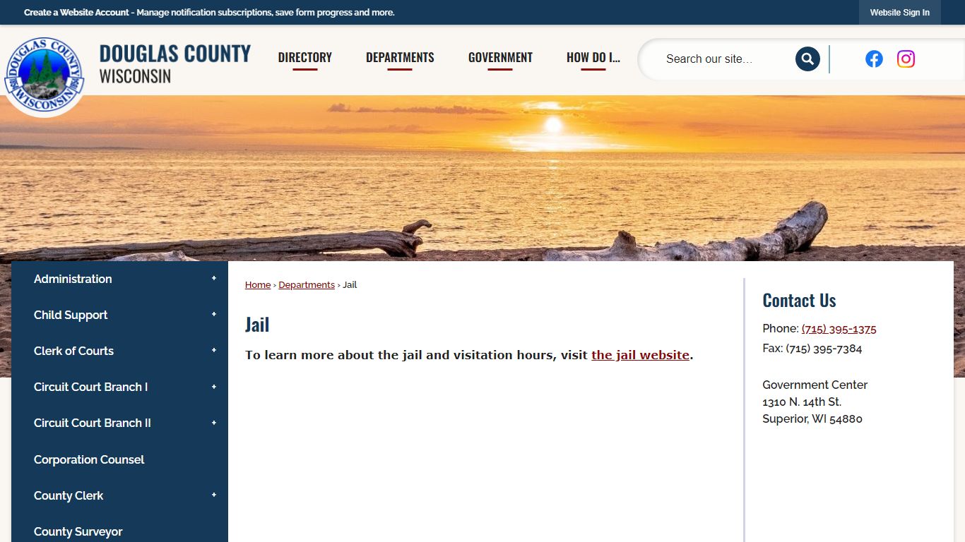 Jail | Douglas County, WI - Official Website